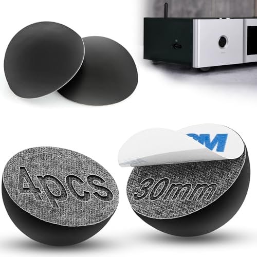 TXXATX 4 Pezzi Gommini Adesivi 30mm Piedini Gomma Nero Gommini Paracolpi Autoadesivo Gommini Antiscivolo Adesivi per Impianti Audio Elettrodomestici Computer Porte Prodotti Mobili Ridurre il Rumore