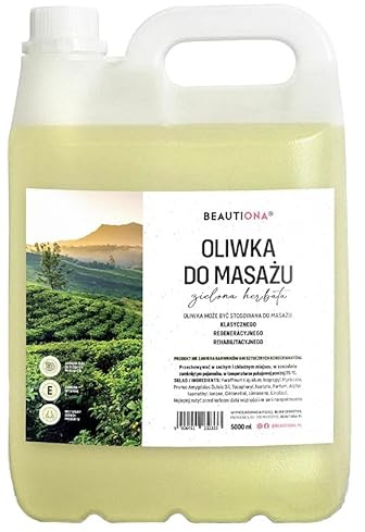 Massageöl 5 Liter Grüner Tee – vegan, 100% natürlich & GVO-frei – Wellness-Öl & Körperöl in Spa-Qualität für Massage & Pflege, Männer & Frauen