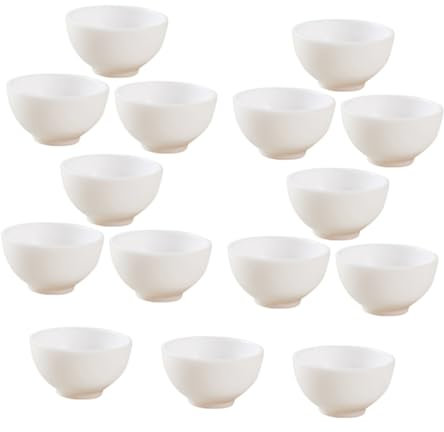 Gogogmee 15pcs Mini Bowl Model Dollhouse Tableware Dollhouse Dishes Plates 1 12 Scale Bowls Small Dessert Bowl Dollhouse Dinnerware Miniature Doll House Bowls Dollhouse Decor White Plastic