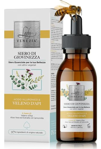 Gesicht Hyaluron Serum mit Bienengift & Aloe Vera – Lifting & Feuchtigkeit | 100 ml Made in Italy (100 ml, Bienengift)