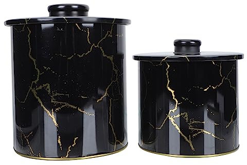 GRADENEVE 2pcs Tinplate Candy Jars Lids Cookie Jars Lids Decorative Candy Containers for Party Tea Party