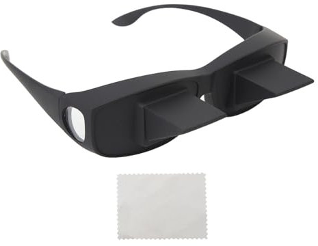 Glasses mit 90-Grad-Brechungsprisma, Optische Glasbrille Zum Lesen Im Liegen, Fernsehen, Geeignet für Outdoor-Enthusiasten, Schwarz