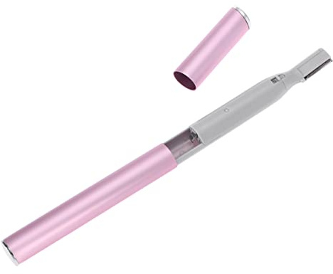 2 Stück Damen Augenbrauenrasierer 1,5V Aluminium ABS mit Kamm | Rosa und Schwarz, Präzise Mikrotrimmen, Tragbar für Frauen, ohne Batterie, 13x0,9x0,9cm