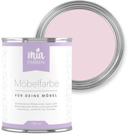 miafarben Möbelfarbe für Holz 750ml, Kreidefarbe, Möbellack ohne schleifen, Kreidelack (Süße Kirschblüte)