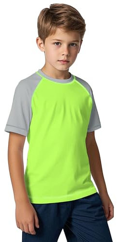 ANGEL CITIZ Kids Short Sleeve Rash Vest UPF 50+ Boys Swim Top UV Shirts Quick Dry Girls Rash Guard Swimwear Age 7-13