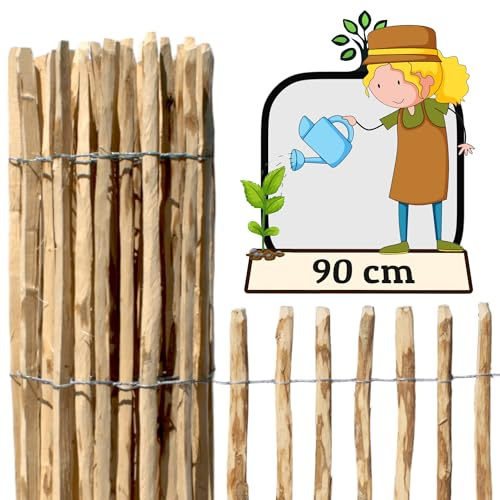 Staketenzaun 90cm Höhe | Lattenabstand: 3-5 cm | Für Tiere geeignet | Staketenbreite 3-4 cm | Made in EU