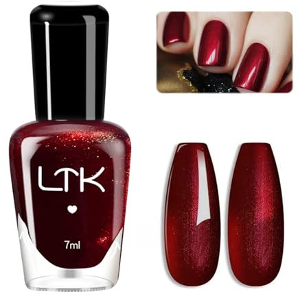 Red Pearl Nail Polish - Wine Red Nail Polish - Air Fast Dry Nail Varnish - Pearlescent Shimmer Burgundy Nail Varnish - Long Lasting Dark Red Christmas Nail Art Paint For Women Girls Manicure DIY