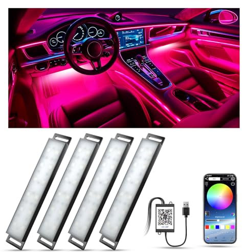 YiLaie Auto Innenbeleuchtung LED mit APP Steuerung und 16 Millionen Farben, Musikmodus, Farbspeicher, Auto zubehör Innenraum deko, Geschenke für Männer und Frauen, DC 5V