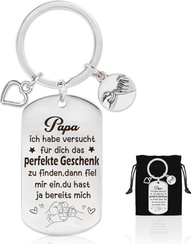 Qpout Bester Papa Geschenke Geburtstag Geschenke für Papa,Vatertagsgeschenke für Papa,Papa Geschenk Schlüsselanhänger mit Schwarzer Tasche,Weihnachtsgeschenke für Papa