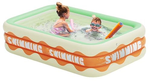 XUQEAYWD 130 x 90 x 50 cm. Piscina hinchable rectangular, piscina hinchable, piscina infantil, piscina infantil, piscina inflable, piscina para exteriores, plegable