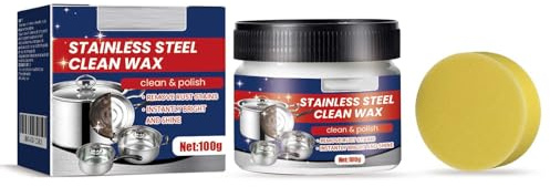 Stainless Steel Cleaning Paste,Steel Cleanser for Fridges Stove Oven Sink,Removes Fingerprints,Water Marks,Residue and Grease from Appliances.