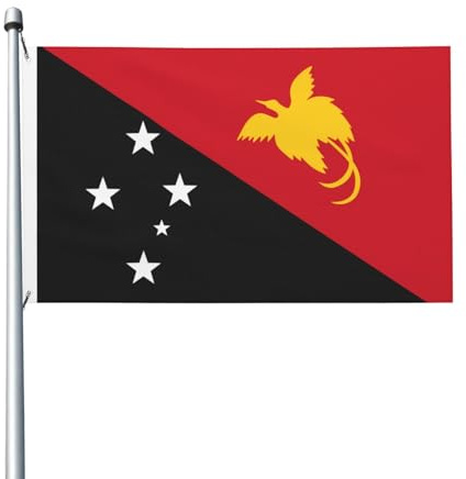 Luxuriöse Flagge von Papua-Neuguinea, bedruckte Nationalflagge, reißfest, wasserdicht, wetterfest, farbecht, 90 x 150 cm