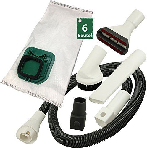 6 sacchetti per aspirapolvere / sacchetti filtro, set di ugelli e tubo adatti per Vorwerk Folletto VK 150