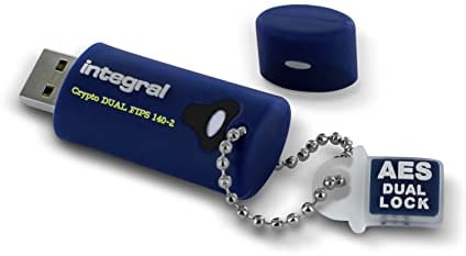 Integral 8GB Crypto-140-2 256-Bit 3.0 USB Stick Verschlüsselt - USB Stick Passwort geschützt - FIPS 197 Zertifiziert, Robustes, dreilagiges, wasserdichtes Design XTS-AES