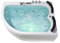 XXL Whirlpool Badewanne Palermo - 159x113 cm – 15 Massage-Düsen, LED-Farblichttherapie, Wasserfall, Eckwanne für 2 Personen, freistehend, Hot Tub Spa Indoor– Weiß, Rechte Eckmontage