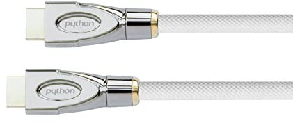 PYTHON Series PREMIUM High-Speed-HDMI Anschlusskabel mit Ethernet - 4K2K / UHD / Ultra HD @ 60 Hz - HDMI 2.0 - KUPFERLEITER, 3D, 3-fach geschirmt, Nylongeflecht - WEISS - 3 m