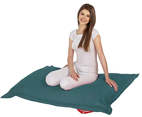 QSack Kindersitzsack Indy, inkl. Sitzsack Inlett und deutsche Qualitätsfüllung EPS HBCD frei, Indoor Sitzsack 100x140 cm, Neu (Petrol)
