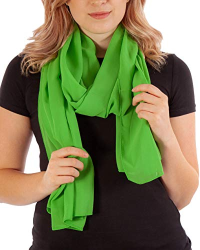 DOLCE ABBRACCIO by RiemTEX Schal Damen PRIMAVERA in Apfel Grün Stola XXL Tuch Halstücher aus Chiffon für Sommer Frühling Ganzjährig Schals & Tücher Chiffontücher Scarf Kleider (Apfelgrün)