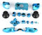 Mods de Manette Xbox, Thumbsticks Bullet ABXY pièces de Rechange pour Manette Xbox One S X de Microsoft(Bleu)
