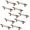 Set of 10 NUZAMAS Vintage Ceramic Cabinet Door Handles, Furniture Drawer Handles, Zinc Alloy, 120mm Long, Kitchen Cabinet Wardrobe Knobs Bars, Center to Center 76mm