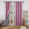 Deconovo 100% Blickdichte Gardinen Verdunkelungsvorhang Leinenimitation Total Verdunkelung Thermovorhang Wohnzimmer mit Ösen 229x117 cm Pink 2er Set