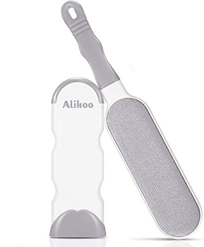 Alihoo Burste Haarentferner, Pet Pinsel,mit doppelseitiger Fusselburste und selbstreinigender Basis,perfekt fur Mobel,Teppich (Large&Travel Size Brush)