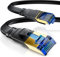 CSL - 2m CAT 8 Netzwerkkabel Flach und Dünn, Lan Kabel für 40 Gigabit High Speed, Internetkabel, Flachbandkabel, Verlegekabel - 40 Gbps Cat.8 RJ45 Kabel für Switch Router Modem PC, 2 Meter Schwarz