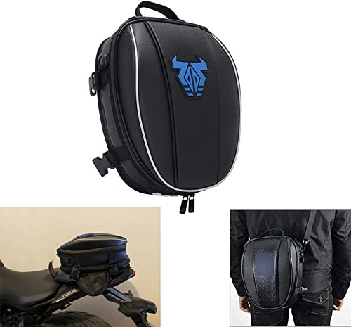 AnXin Wasserdichter Motorrad-Rucksack aus Mikrofaser, multifunktional, blau
