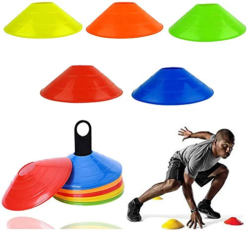 Amini Markierungshütchen Sport Hütchen Set Hütchen Fussball Markierungsteller für das Hütchen Training im Fussball Hockey Handball oder Trainingshilfe für Koordination für Koordination (10pcs)