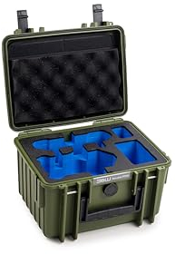 B&W Transportkoffer Outdoor für DJI Mini 4 Pro Drohne und Fly More Combo - Type 2000 Bronze-Grün - wasserdicht nach IP67 Zertifizierung, staubsicher, bruchsicher und unverwüstlich