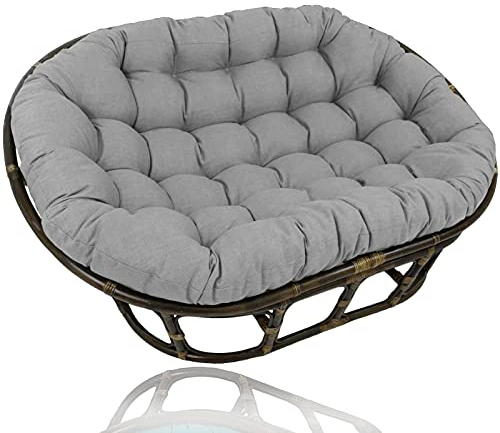 Doppeltes üBergroßEs Papasan, Egg Chair Kissen Doppeltes Papasan Stuhlkissen, Komfortables Stuhlpolster Egg Chair Kissen HäNgesessel Sitzkissen füR GartenmöBel,Grau,65 * 45 * 6in