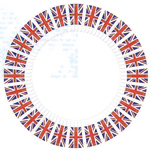 Amscan 9913035 - Great Britain Union Jack Flag Paper Plates - 8 Pack, 23 centimeters