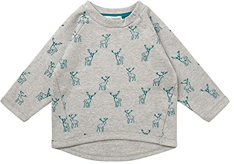 Sense Organics Raglansweater in Grau Melange mit Elchen aus Bio BW, GOTS zert. v 1921761