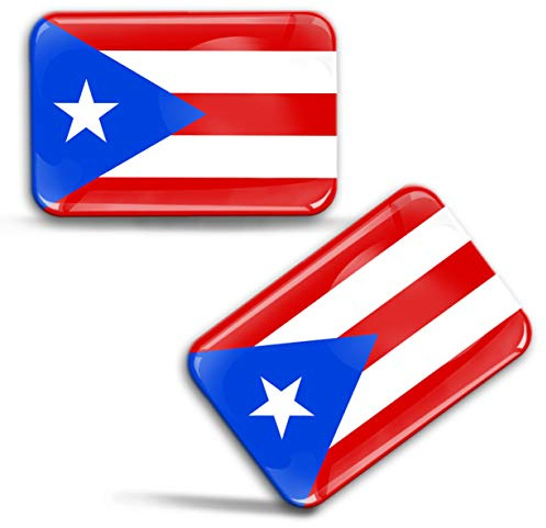 Biomar Labs Puerto Rico Auto Flagge Aufkleber 3D Doming 2er Set F 107