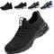 Fadezar Sicherheitsschuhe Herren Leichte Arbeitsschuhe Herren Damen Sportliche Atmungsaktive Stahlkappenschuhe rutschfeste Arbeitsturnschuhe 08 Schwarz EU 42