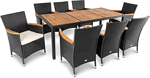 di volio Polyrattan Gartenmöbel-Set mit Tisch und 8 Stühlen Verona
