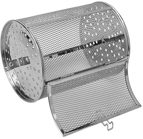 Runder BBQ Grillkorb, 360 Grad Drehbarer Edelstahl Ofenrost, Grillkäfig für Drehspieß, Grill Zubehör für Partys, Camping, Picknick