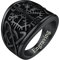 FaithHeart Viking Fingerring mit Gravur Schwarz Kompass Ring mit Keltischer Knot Retro Wikinger Style Skandinavischer Ring Vintag Partnerring Eherring Freundschaftsring