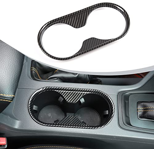 DIYUCAR Auto-Styling Kohlefaser Mittelkonsole Handauflage Wasserbecherhalter Abdeckung Aufkleber Trim für Ford Ranger 2015–2021 Autozubehör (Kohlefaser)