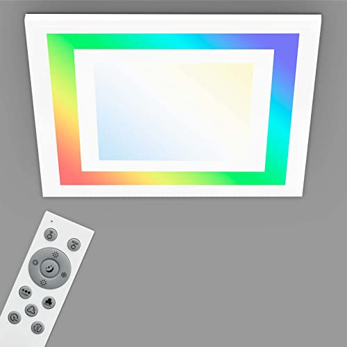 TELEFUNKEN - LED Panel, LED Deckenleuchte, Deckenlampe dimmbar, inkl. Fernbedienung, RGB- Funktion, 18 Watt, 1600lm, Timerfunktion, 295x295x55mm (LxBxH)