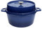 Grillfürst farbig emaillierter Dutch Oven ca. 6 Liter Fassungsvermögen - stabil stehender Gusseisentopf ohne Füße, Blaue Kratzfeste Emaillierung, multifunktional, ca. 19,5 x 35,6 cm, DO6