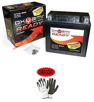 Compatible avec BMW R GS Adventure (K51) 1200 2014-2018 Batterie déjà prête à être chargée scellée OKYAMI OTX14-BSR batteries actives 12 Ah ampères 12 V 150 x 87 x 145 mm