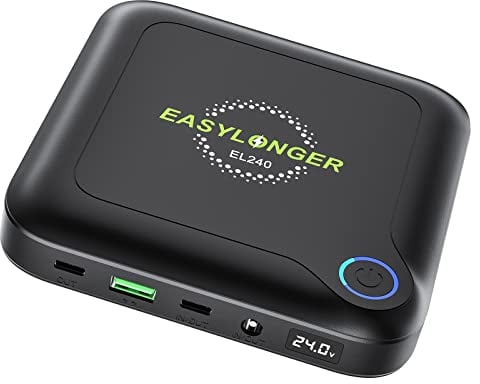 EASYLONGER EL240 CPAP Akku CPAP Powerbank 24000mAh 12V 24V Akku für CPAP Gerät CPAP Batterie CPAP Netzteil CPAP Akkupack für ResMed AirMini, AirSense 10, AirSense 11, AirCurve 10, Philips DreamStation