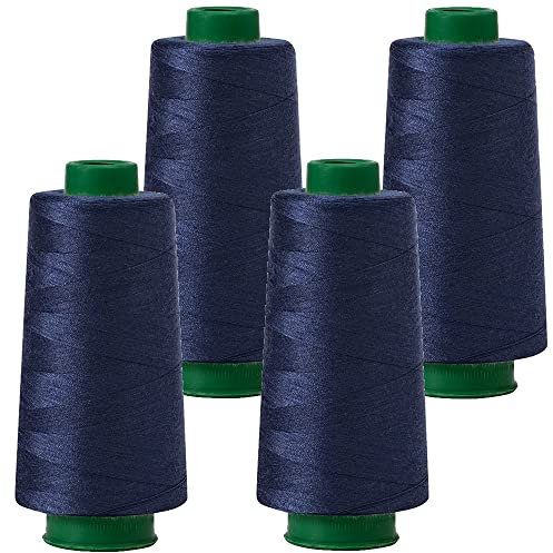 4 Konen Rollen Nähgarn Garn Overlockgarn 2700m 40S/2 100% Polyester - 18 navy