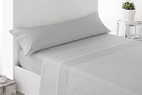 Cabello Textil Hogar Juego de sábanas de Tres Piezas Estampadas Disponible en Varios tamaños y diseños - Microfibra Transpirable (Nija Gris, Cama de 105 cm (105x190/200 cm))