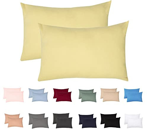 Livessa 2er Set Kissenbezug 50x70 aus%100 Baumwolle Jersey Stoff, Kissenbezüge, 50x70 mit Reißverschluss, Kopfkissenbezug 50x70 cm, Kissenhülle, atmungsaktiv, Oeko-Tex Zertifiziert, Pillow Cover