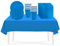 ATBEAMEN 53PCS Blue Party Tableware Decorations for Kids Birthday, Disposable Tableware Set with Tablecloth, 7inch Paper Plates, Paper Napkins, Cups for Xmas Birthday Wedding Party Favor