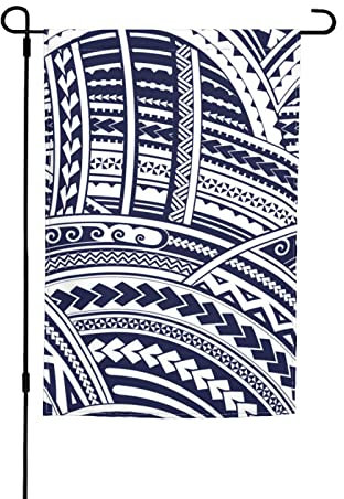 Blaue polynesische Maori Tribal Muster Hof Dekoration Flagge 30,5 x 45,7 cm doppelseitige Garten Terrasse Rasen Hof Outdoor Dekoration Flagge