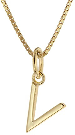 trendor Damen-Kette mit Buchstabe V Anhänger Gold auf Silber 925 15255-V | zeitloses Schmuckstück für Frauen, zauberhafter Halsschmuck, tolle Geschenkidee,