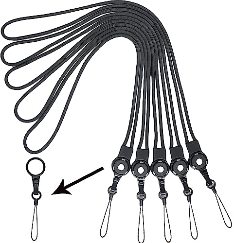 YOUOWO Lot de 5 cordons tour de cou amovibles pour stylo, téléphone, badges, clés, badges, cartes d'identité, cellules, clés USB, sifflets, iPod